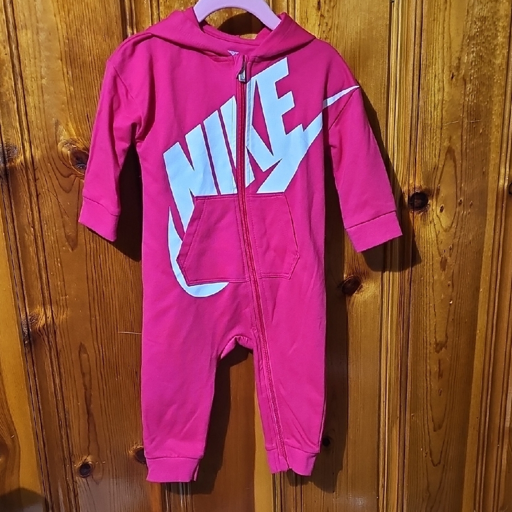 Nike Pink Footies One Piece with Sporty Design